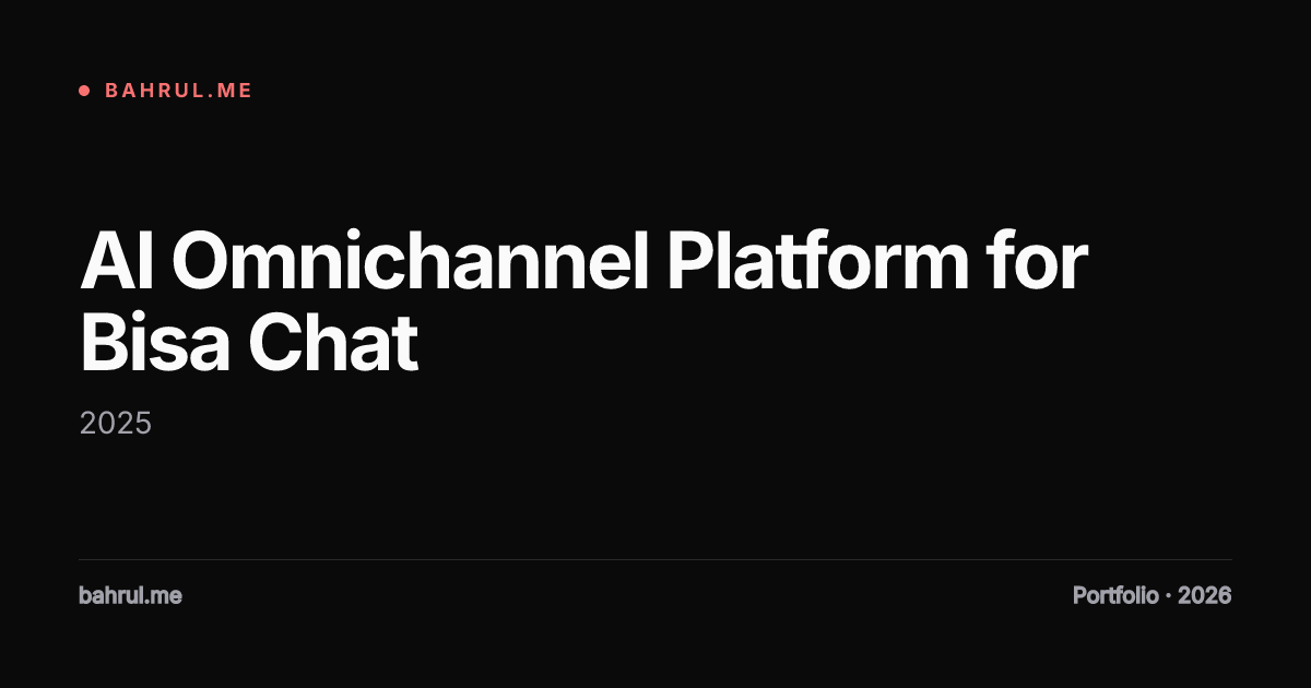 AI Omnichannel Platform for Bisa Chat