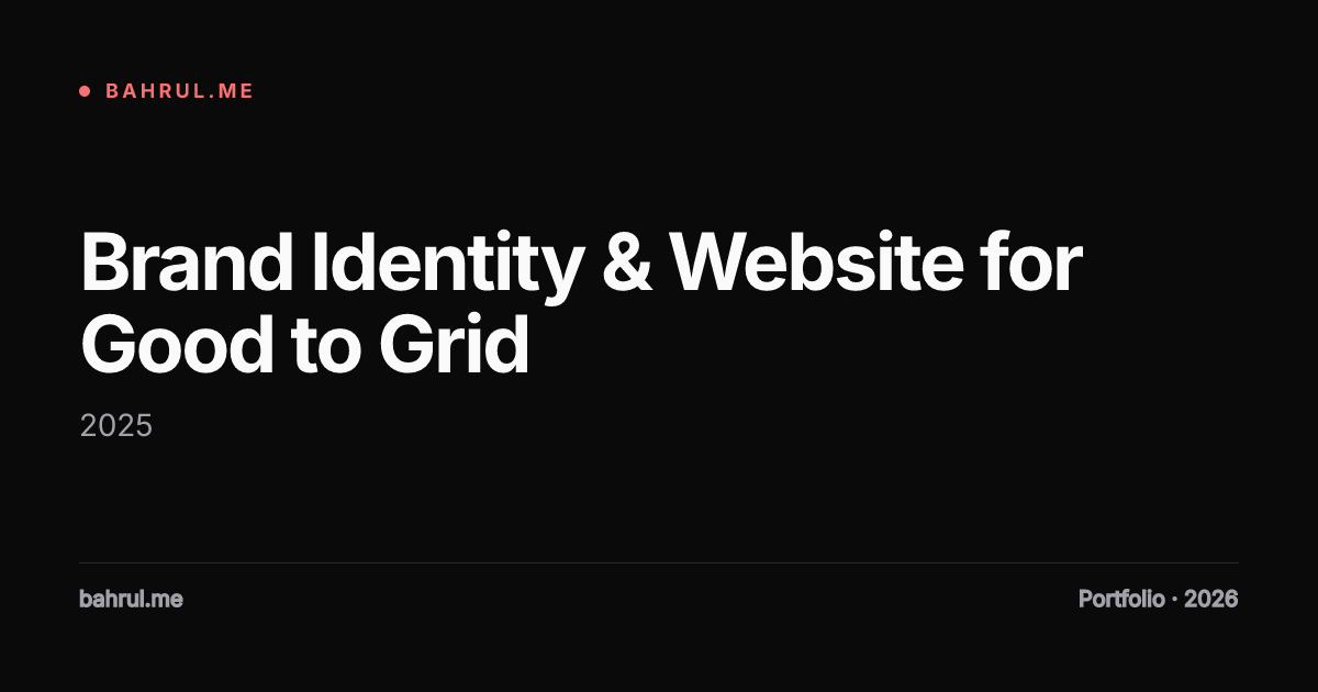 Brand Identity & Website for Good to Grid