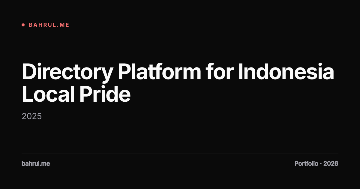 Directory Platform for Indonesia Local Pride