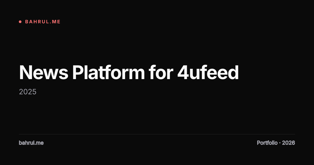 News Platform for 4ufeed