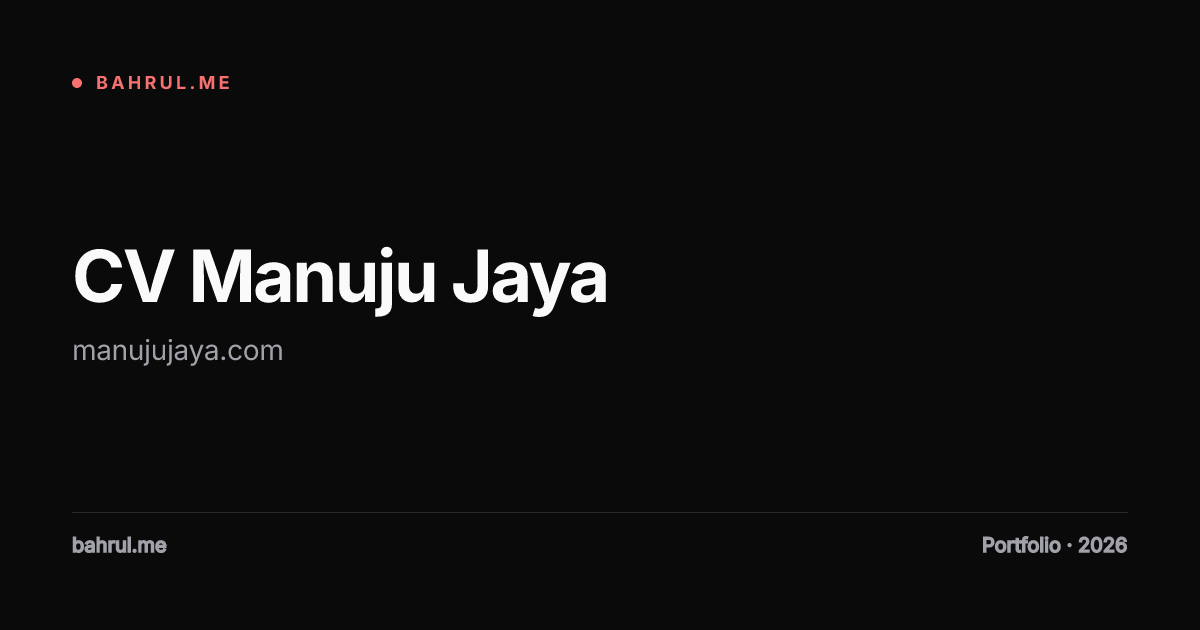 CV Manuju Jaya