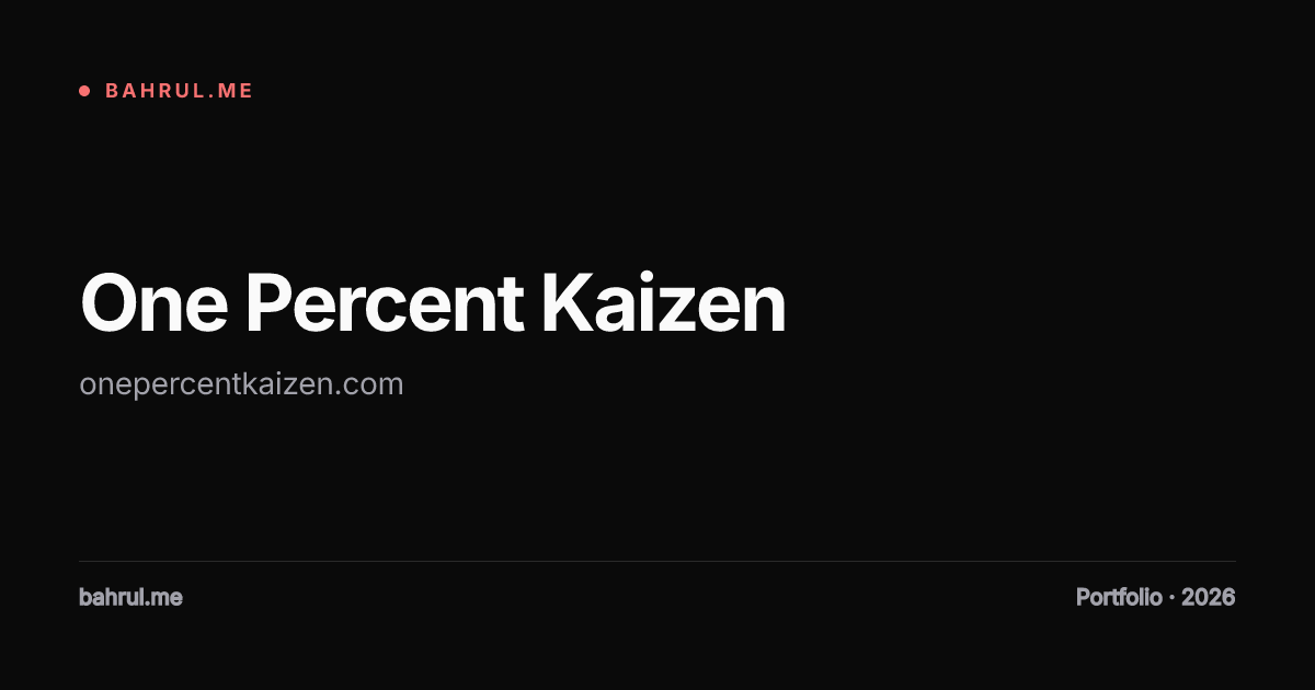 One Percent Kaizen