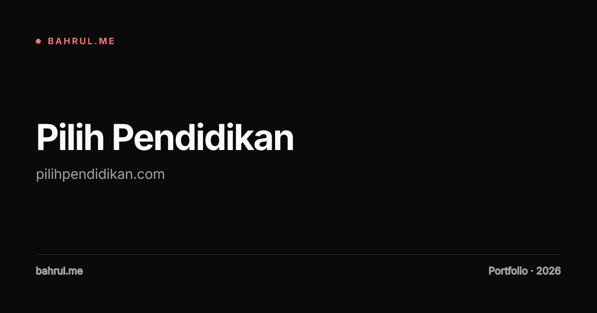 Pilih Pendidikan